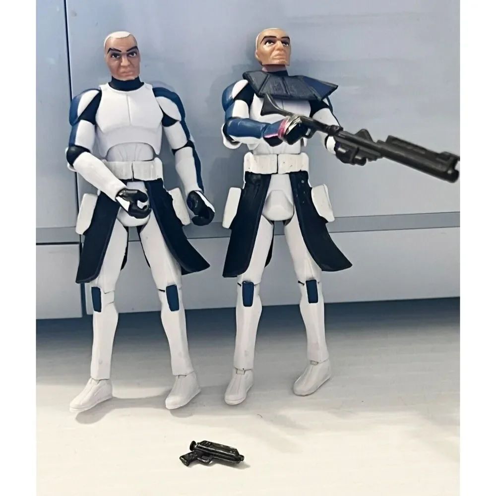 Lot Of 2 Star Wars The Clone Wars Captain Rex Action Figure 3.75" Clone Trooper